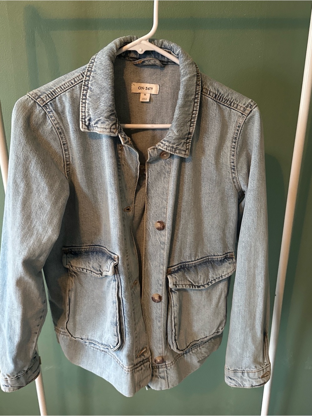 ON 34th Light Blue Denim Jacket - Women's Casual Coat